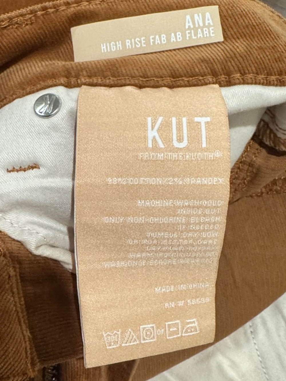 Kut from the Kloth Annan Fab Ab High Rise Flare Corduroy Pants - Picture 6 of 6